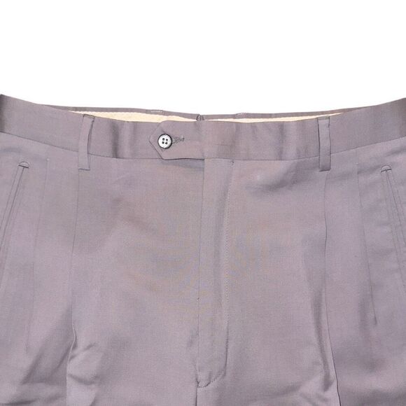 Luciano Carreli Angelico Super 130s Dress Pleated Trouser Pants 34/30 - Picture 5 of 10